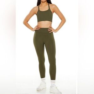 Active Seamless High-Rise Leggings Olive Green Large